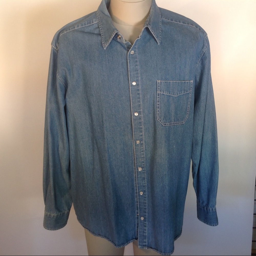 High Sierra XL Denim Pearl Snap Long sleeve Shirt